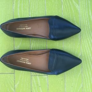 Junya Watanabe/Comme des Garcons pointed toe black leather flats